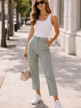 Afends Womens Mixed Business Suit Pants Size 28 Green